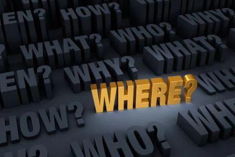 Asking "WHERE?" Stands Out Stock Illustration