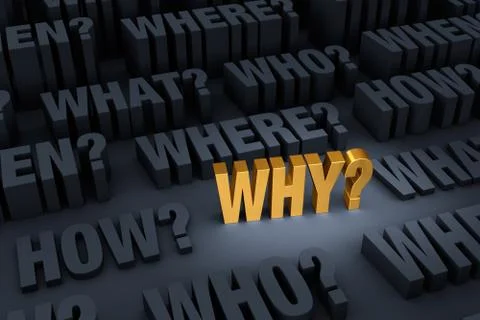 Asking "WHY?" Stands Out Stock Illustration