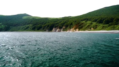 The Askold island view from bay Stock Footage 72395320