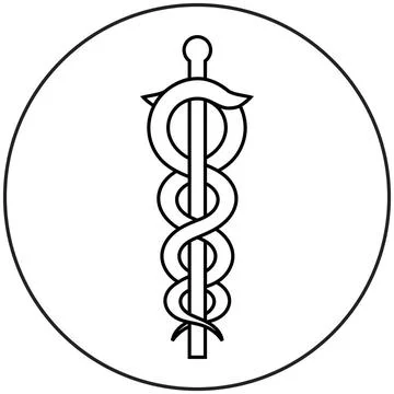 äskulapstab zeichen kontur schild button äskulapstab 2 schlangen Copyright. Stock Photos