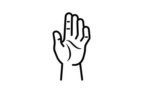 Asl interpreting black icon, isolated on white background. Vector illustratio Stock Illustration