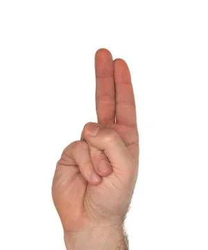 Asl letter u Stock Photos