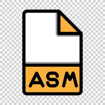 Asm file type format icon. extension document files icons symbol.  Illustrazione stock
