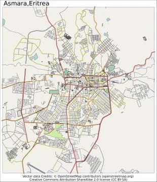 Asmara Eritrea city map Stock Illustration