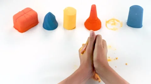 ASMR baking soda pebbles crush. Stock Footage 282303377