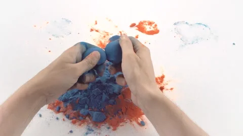 ASMR baking soda pebbles crush. Stock Footage 282596859