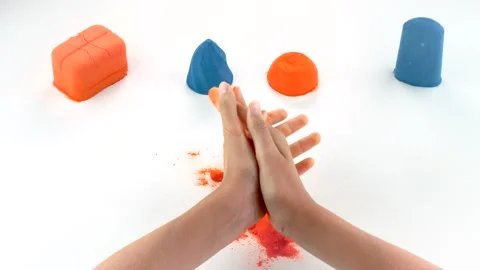 ASMR baking soda pebbles crush. Stock Footage 283013371