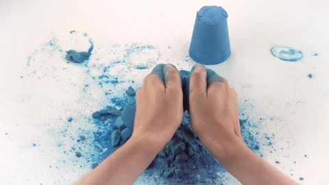 ASMR baking soda pebbles crush. Stock Footage 283013548