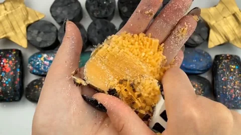 Asmr Cracking Soap Pinch Soap Satisfying Relaxing Slicing Session Video Stock Footage 311554297