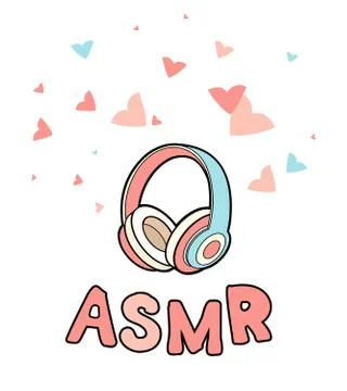 ASMR headphones vector isolated logo, icon. Autonomous sensory meridian respo Stock Illustration