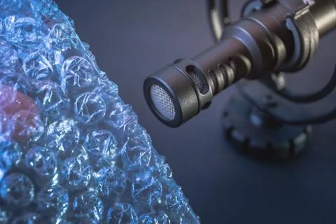 ASMR - microphone and bubble wrap - Autonomous Sensory Meridian Response Stock Photos