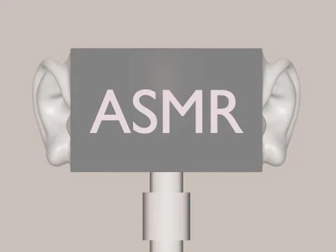 ASMR microphone and ears Illustrazione stock