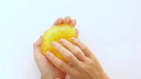 Asmr. Playing hands with slime. Sound and visual stimulation. Trigger Stock Footage 251725242