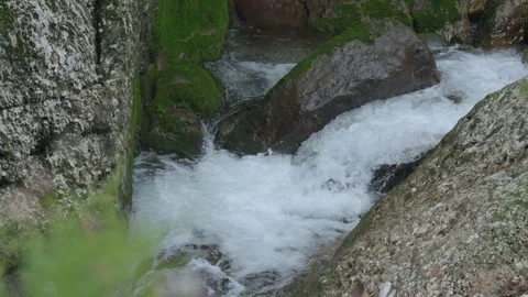ASMR Relaxing Mountain Stream Flow Water Meditation 120fps Stock Footage 336850228