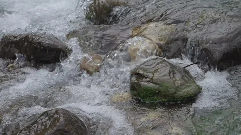 ASMR Relaxing Mountain Stream Flow Water Meditation 120fps Video stock 336850478