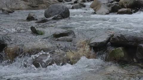 ASMR Relaxing Mountain Stream Flow Water Meditation 120fps Stockbeeldmateriaal 336850498