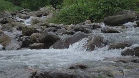 ASMR Relaxing Mountain Stream Flow Water Meditation 120fps Stock Footage 336850570