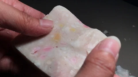 ASMR Satisfying Breaking Bar Soap Video stock 88682855
