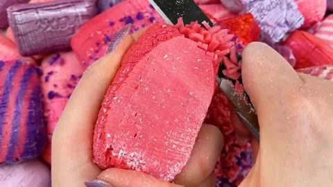 Asmr Soap Cutting Cracking Soap Pinch Soap Satisfying Relaxing Video Video stock 311558386