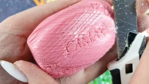 Asmr Soap Cutting Cracking Soap Pinch Soap Satisfying Relaxing Video Stock Footage 311558428