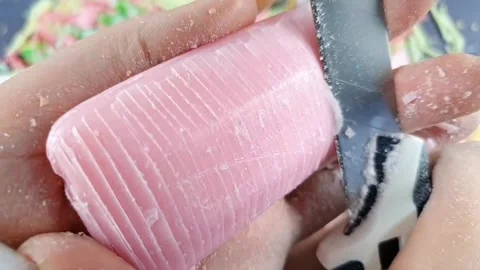 Asmr Soap Cutting Cracking Soap Pinch Soap Satisfying Relaxing Video Stock Footage 311558446