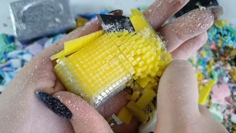 Asmr Soap Cutting Cracking Soap Pinch Soap Satisfying Relaxing Video Stock Footage 311558537