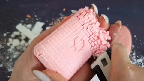 Asmr Soap Cutting Cracking Soap Pinch Soap Satisfying Relaxing Video Stock Footage 311558539
