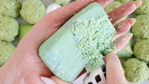 Asmr Soap Cutting Cracking Soap Pinch Soap Satisfying Relaxing Video Stock Footage 311558592