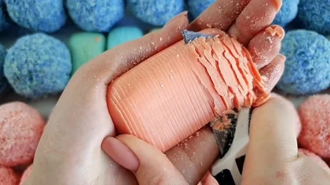 Asmr Soap Cutting Cracking Soap Pinch Soap Satisfying Relaxing Video Stock Footage 311558598