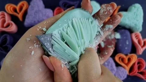 Asmr Soap Cutting Cracking Soap Pinch Soap Satisfying Relaxing Video Stock Footage 311558660