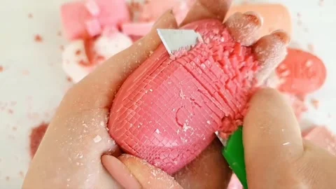 Asmr Soap Cutting Cracking Soap Pinch Soap Satisfying Relaxing Video Stock Footage 311558742