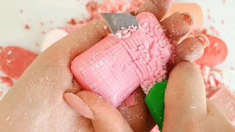 Asmr Soap Cutting Cracking Soap Pinch Soap Satisfying Relaxing Video Stock Footage 311558754