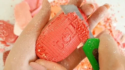 Asmr Soap Cutting Cracking Soap Pinch Soap Satisfying Relaxing Video Stock Footage 311558755