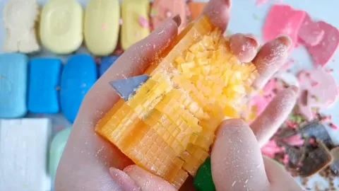 Asmr Soap Cutting Cracking Soap Pinch Soap Satisfying Relaxing Video Stock Footage 311558781