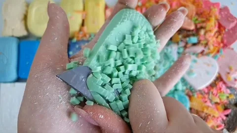 Asmr Soap Cutting Cracking Soap Pinch Soap Satisfying Relaxing Video Stock Footage 311558803
