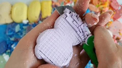 Asmr Soap Cutting Cracking Soap Pinch Soap Satisfying Relaxing Video Video stock 311558845