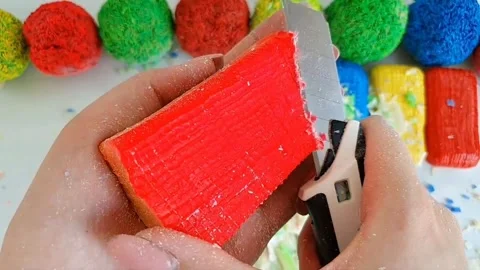 Asmr Soap Cutting Cracking Soap Pinch Soap Satisfying Relaxing Video Video stock 311558885