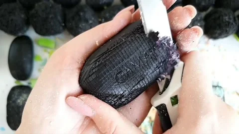 Asmr Soap Cutting Cracking Soap Pinch Soap Satisfying Relaxing Video Stock Footage 311558911