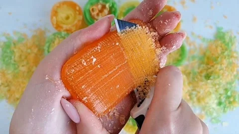 Asmr Soap Cutting Cracking Soap Pinch Soap Satisfying Relaxing Video Stock-Footage 311558943