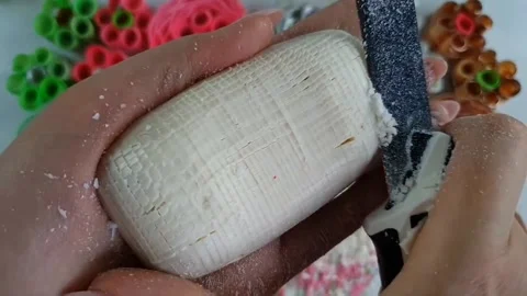 Asmr Soap Cutting Cracking Soap Pinch Soap Satisfying Relaxing Video Stock Footage 311558944