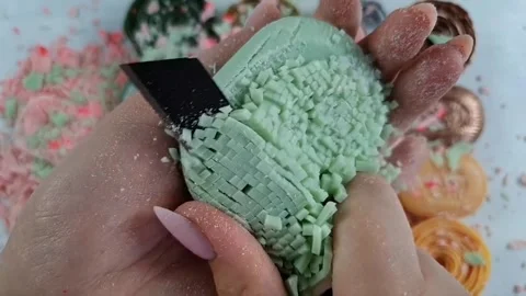 Asmr Soap Cutting Cracking Soap Pinch Soap Satisfying Relaxing Video Stock Footage 311558982