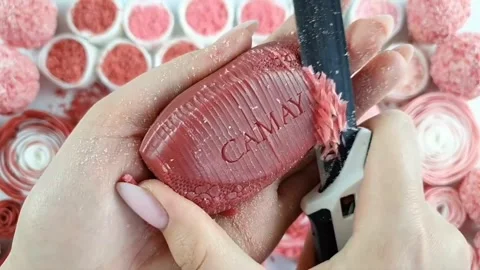 Asmr Soap Cutting Cracking Soap Pinch Soap Satisfying Relaxing Video Stock Footage 311558999