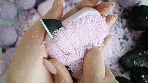 Asmr Soap Cutting Cracking Soap Pinch Soap Satisfying Relaxing Video Stock Footage 311559013