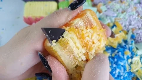 Asmr Soap Cutting Cracking Soap Pinch Soap Satisfying Relaxing Video Stock Footage 311559055