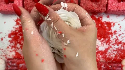 Asmr Soap Cutting Cracking Soap Pinch Soap Satisfying Relaxing Video Video stock 311559854