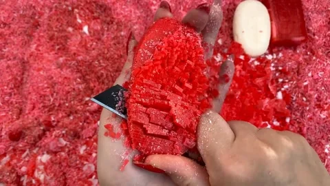 Asmr Soap Cutting Cracking Soap Pinch Soap Satisfying Relaxing Video Stock Footage 311559912