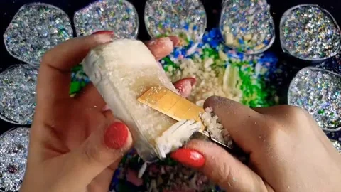 Asmr Soap Cutting Cracking Soap Pinch Soap Satisfying Relaxing Video Stock Footage 311560045