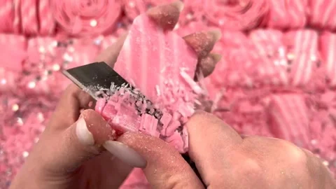 Asmr Soap Cutting Cracking Soap Pinch Soap Satisfying Relaxing Video Stock Footage 311563603