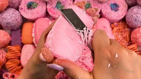 Asmr Soap Cutting Cracking Soap Pinch Soap Satisfying Relaxing Video Stock Footage 311564311