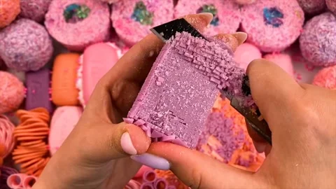 Asmr Soap Cutting Cracking Soap Pinch Soap Satisfying Relaxing Video Stock Footage 311564314